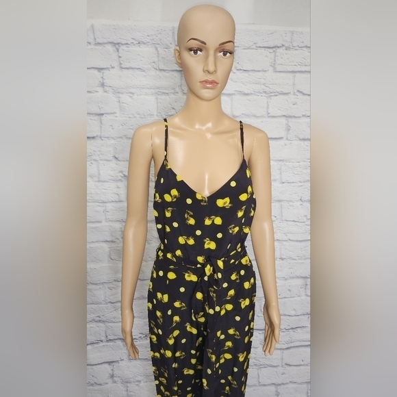 *NWT L'agence Jaelyn Womens Lemon fruit print camisole silk preppy jumpsuit  2 - Picture 3 of 10